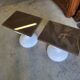 Pair of sgabello stools americano rises in bedside table