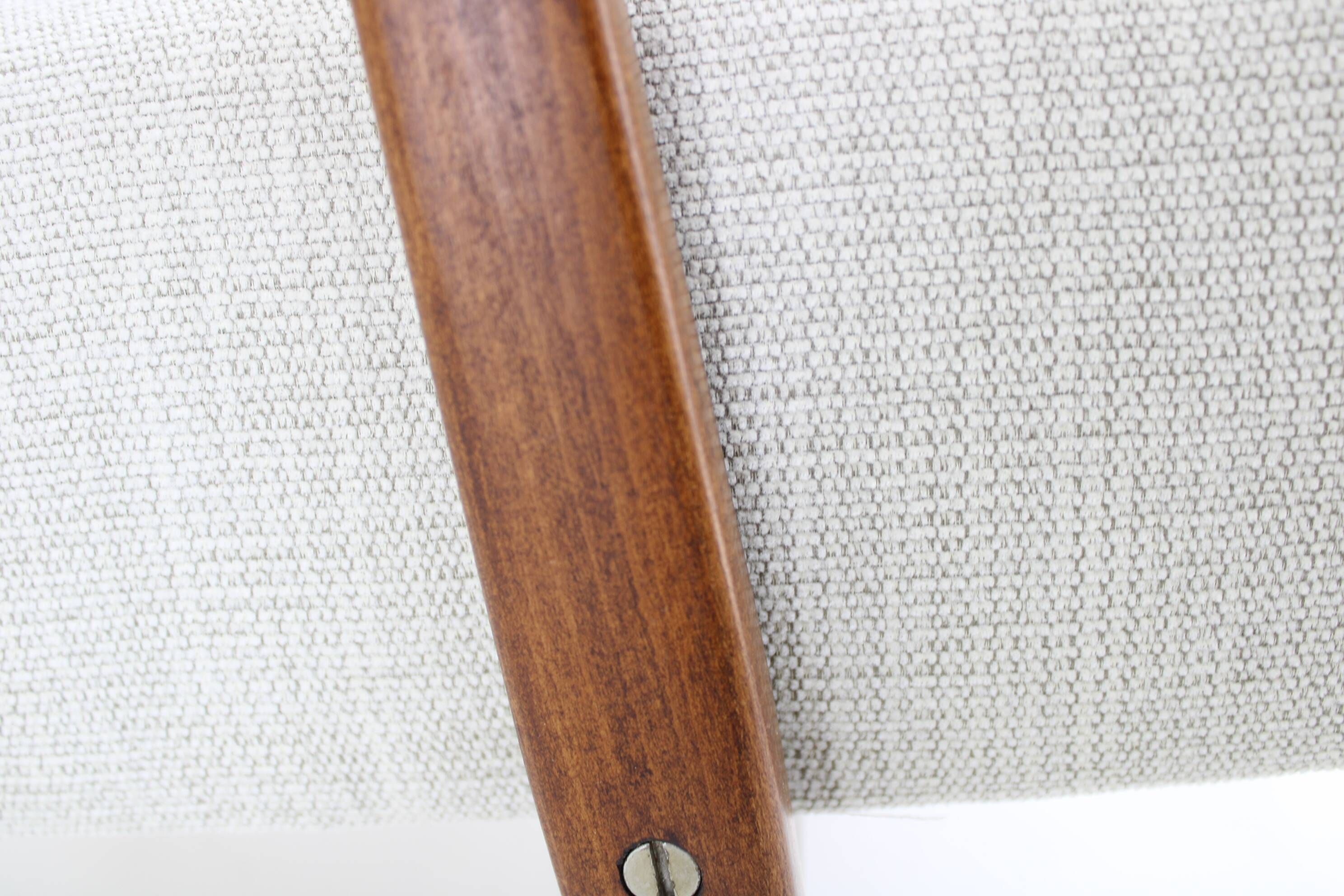 Restored beech armchair from the 1960s, Czechoslovakia
