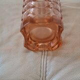 Vase vintage en verre moulé rose