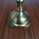 Duo of brass candle holders