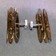 Pair of Italian wall lamp in glass and chrome, 1970's