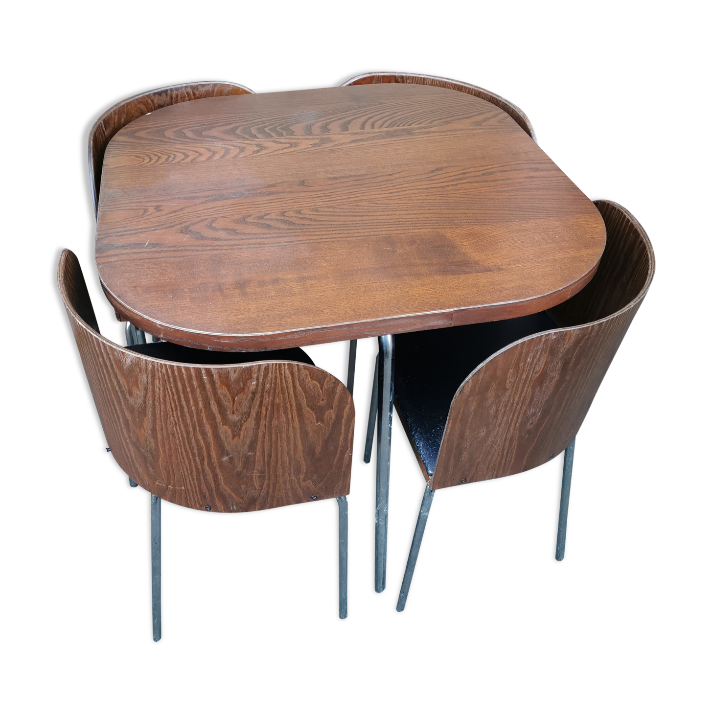 Table with vintage recessed chair