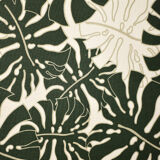 Vintage Mid-Century Danish Modern Rocking Chair in Wood and Monstera Leaf Pattern Fabric, 1960s