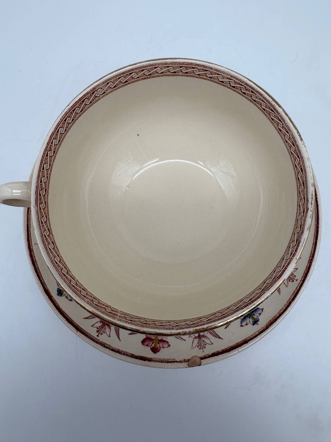 Chocolate cup, Sarreguemines, Derby model, ironstone