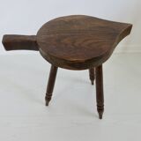 Brutalist stool in solid wood