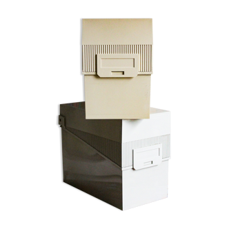 Lot de deux boîtes à fiches en plastique
