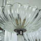 Rare Art Deco Italian Five-Arm Murano Glass Chandelier attributed to Seguso