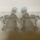 Pair of antique Val Saint Lambert griffin candlesticks