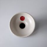 White and blue ceramic vase with italian relief