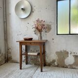Oak console side table