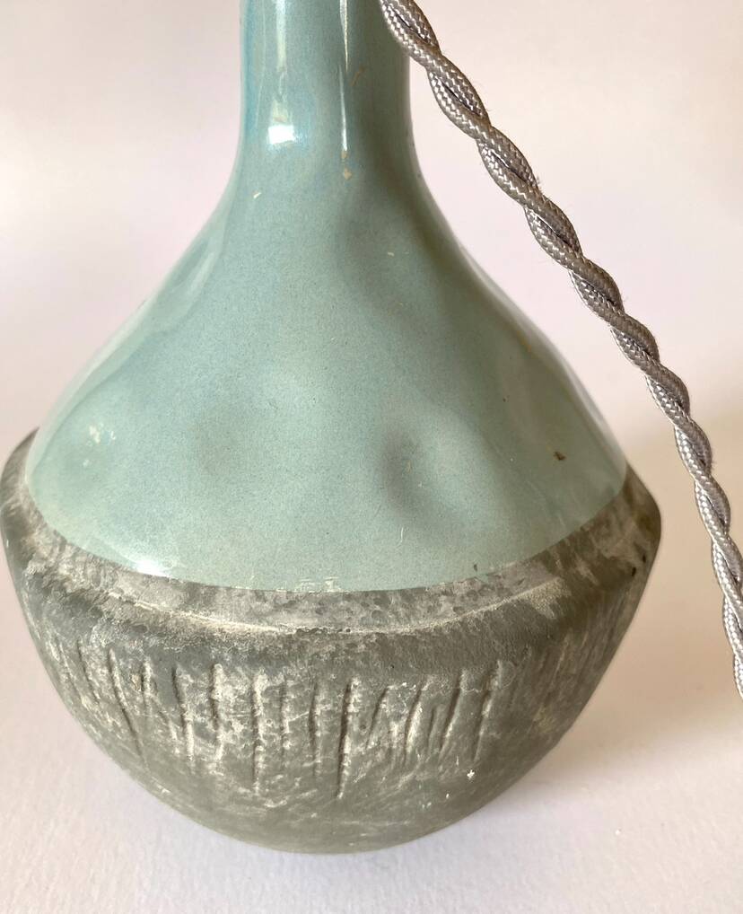 Ceramic lamp base, 2m fabric cable