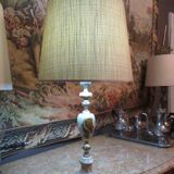 Very beautiful old onyx and bronze table lamp