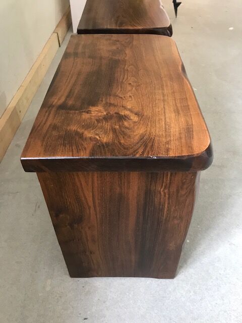 Pair of elm bedside tables