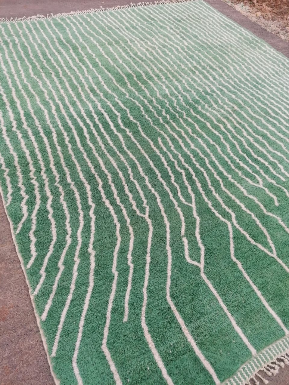 Authentic Green Berber Carpet Handmade 300x365