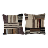 Lot de 2 housses de coussin kilim vintage 51x51 cm