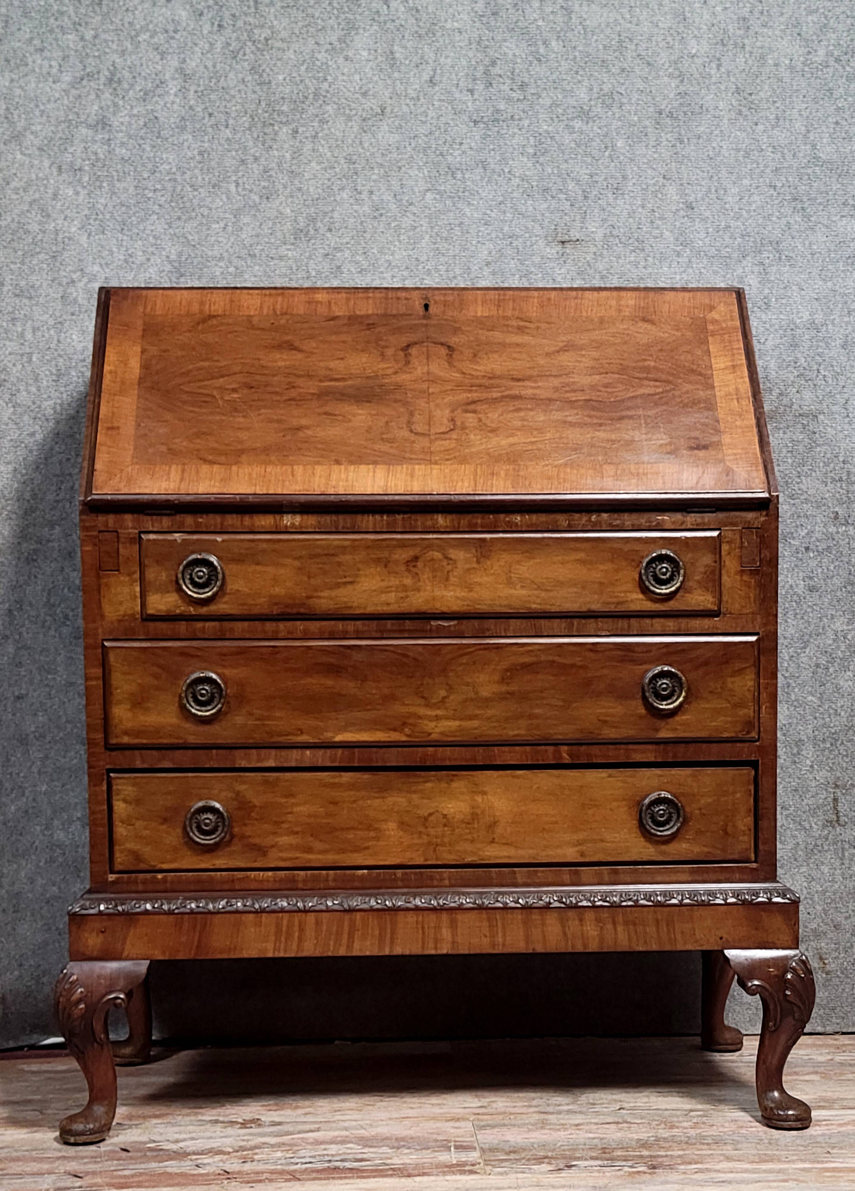 Secrétaire Anglais en acajou vers 1900