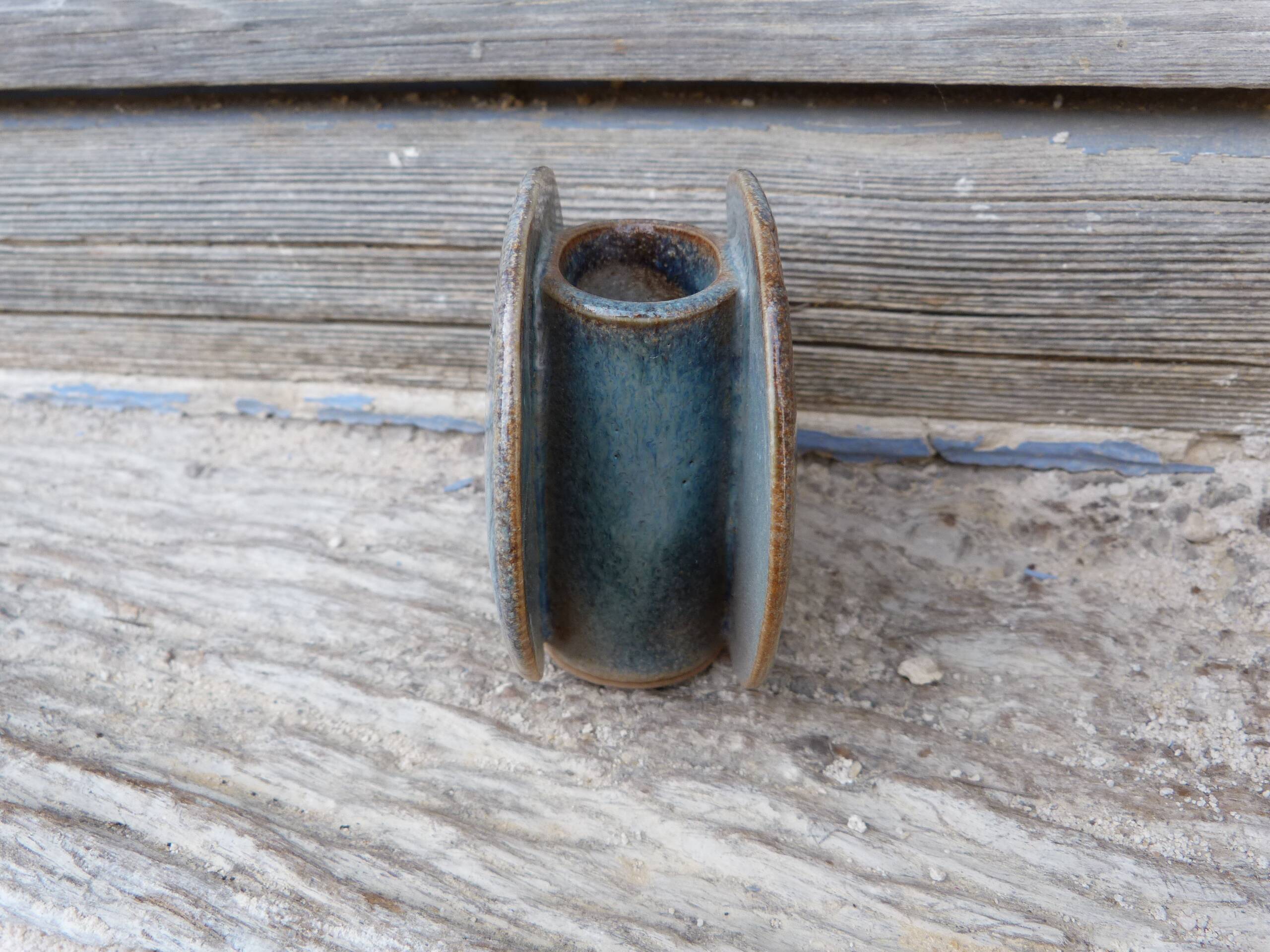 Vintage 1970s soliflore vase in flamed stoneware