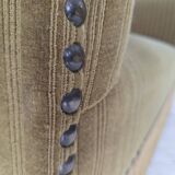 1970s, Danish 2-seater sofa, original green furniture velour.