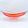 Paul Kedel for Flygsfors Big Coquille Bowl in Orange, White and Clear Glass