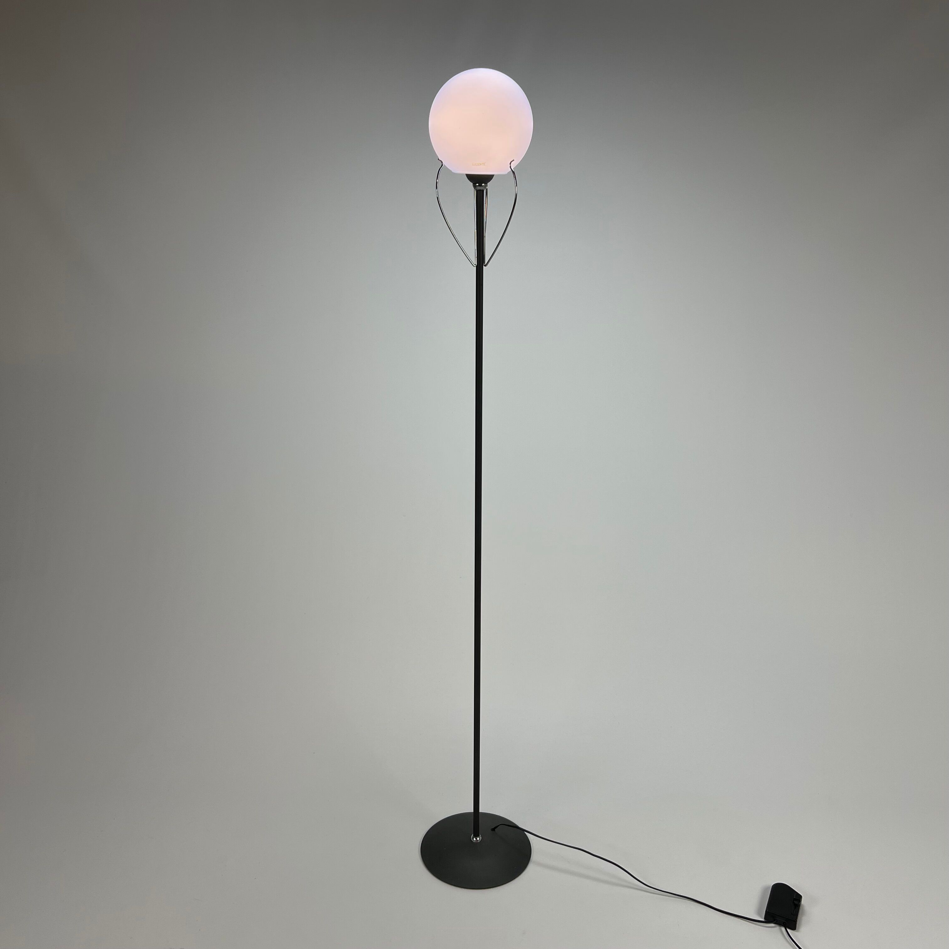 Italian design floorlamp with blue murano glass, 1990s