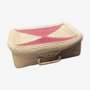 Vintage straw case or suitcase