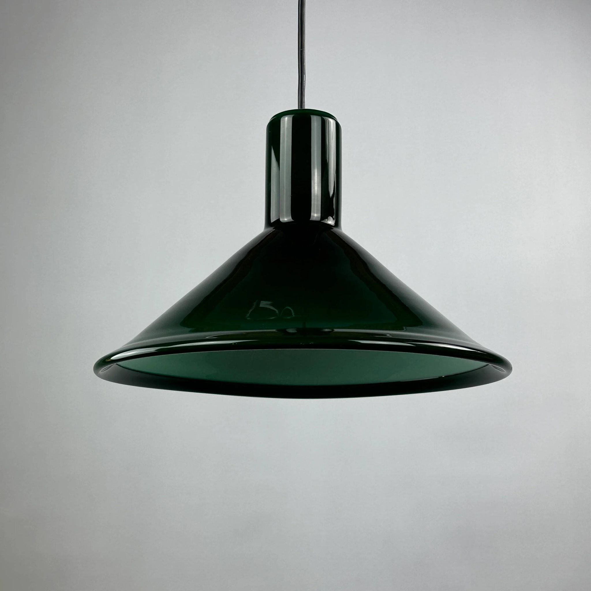 Green Danish glass pendant by Michael Bang for Holmegaard 1972