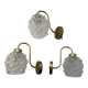 Lot of 3 vintage bubble glass wall lights.