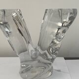 pair of crystal candlesticks signed Schneider 1970
