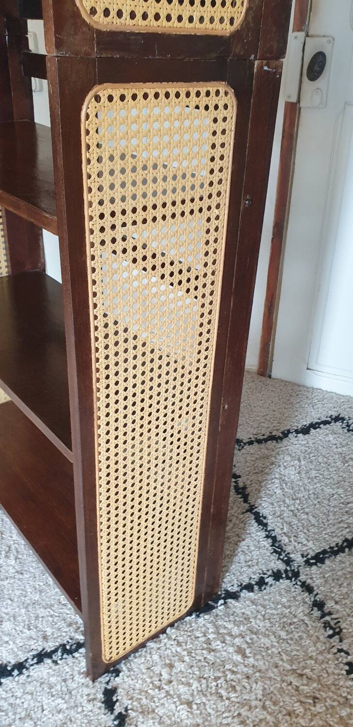 Pair of foldable cane bookcases