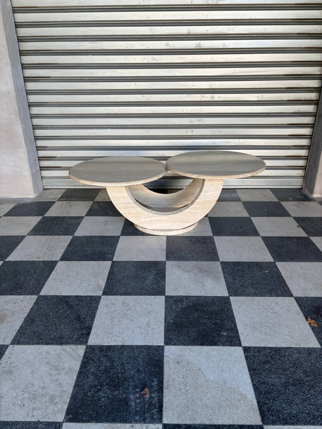 Italian travertine coffee table