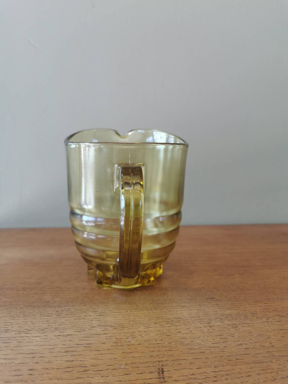 Vintage yellow glass pitcher