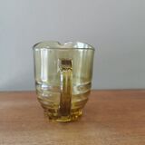 Pichet vintage en verre jaune