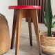Vintage round wooden stool