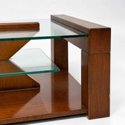 Wood and glass coffee table, 1980s