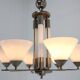 Large Original Bauhaus Art Deco Chandelier, 1930s / Functionalism