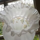 Oil lamp globe - Vine and grape frieze - frosted, sandblasted glass