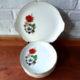 Service à dessert 12 assiettes orchies moulin des loups motif traviata