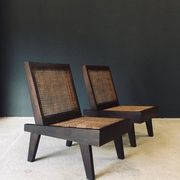 Low Modernist Folding Chairs by Pierre Jeanneret for Chandigarh, India, 1960s, Set of 2