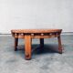 Brutalist Handcrafted Oak Coffee Table, Netherlands, 1950s