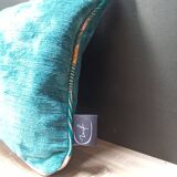 Set of 2 velvet/printed cushions 50x30cm