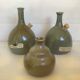 Trio of ceramic soliflore vases La Meuse