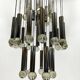 Mid- Century glass and chrome chandelier by Sciolari. Italy 1960s