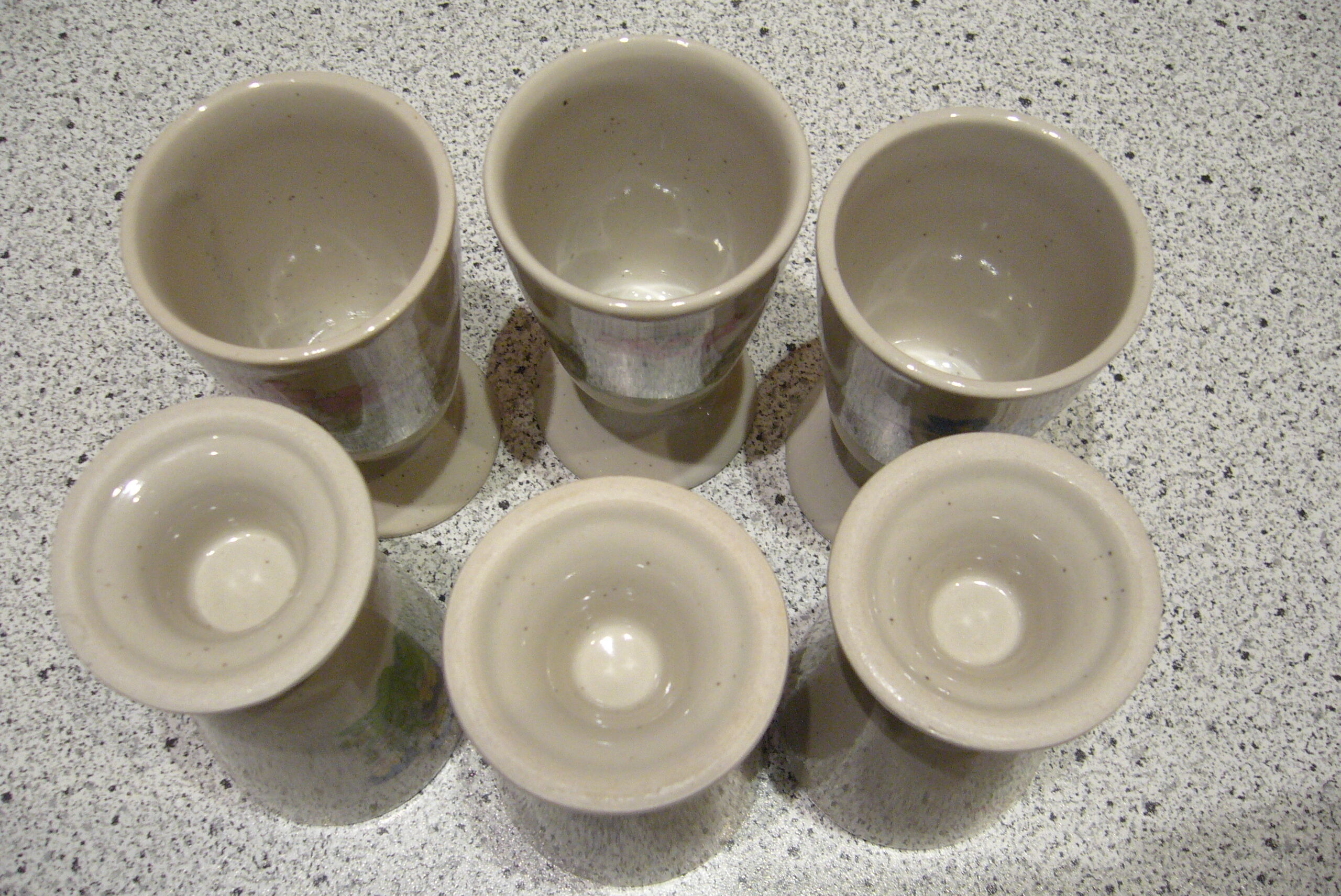 Lot of 6 mazagrans in vintage floral decorations