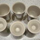 Lot de 6 mazagrans en grés décors floral vintage
