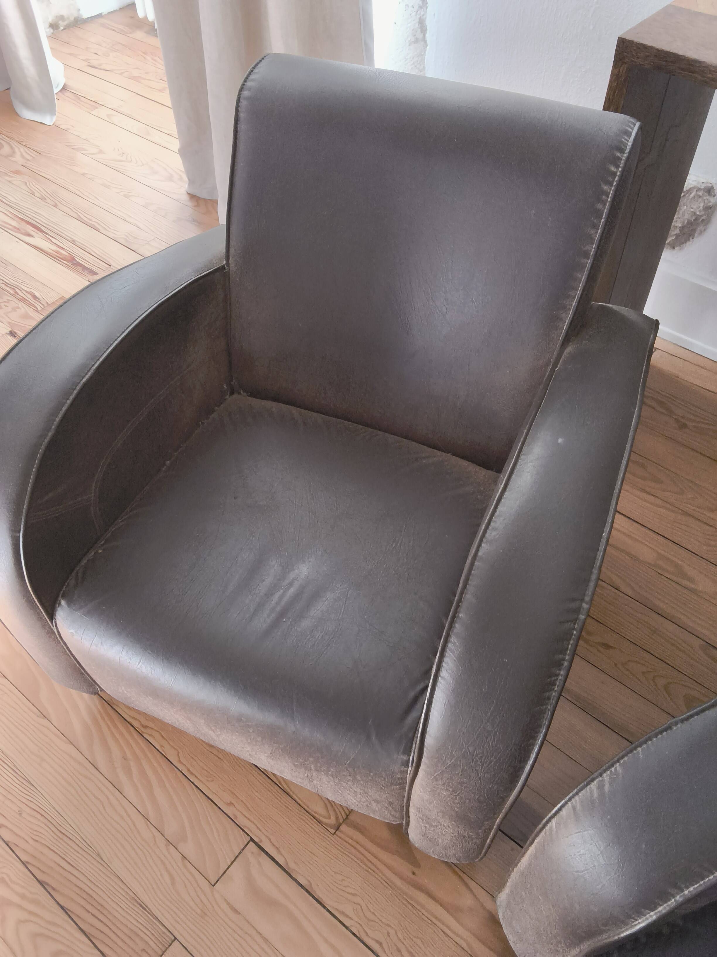 Pair of club armchairs