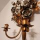Hand-forged gilded silver-plated candle wall lamps by S. Salvadori