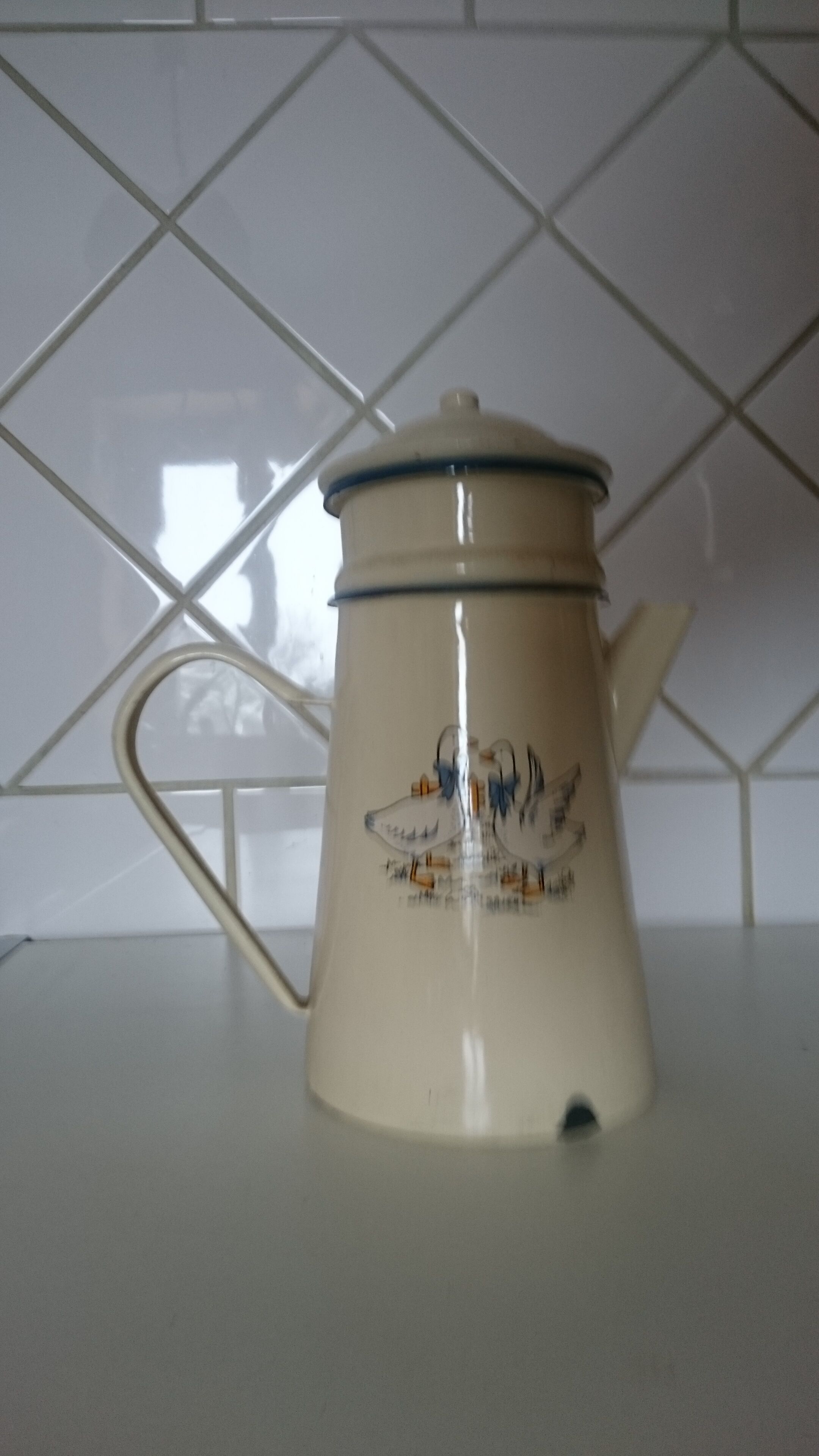 Vintage enamelled sheet coffee maker