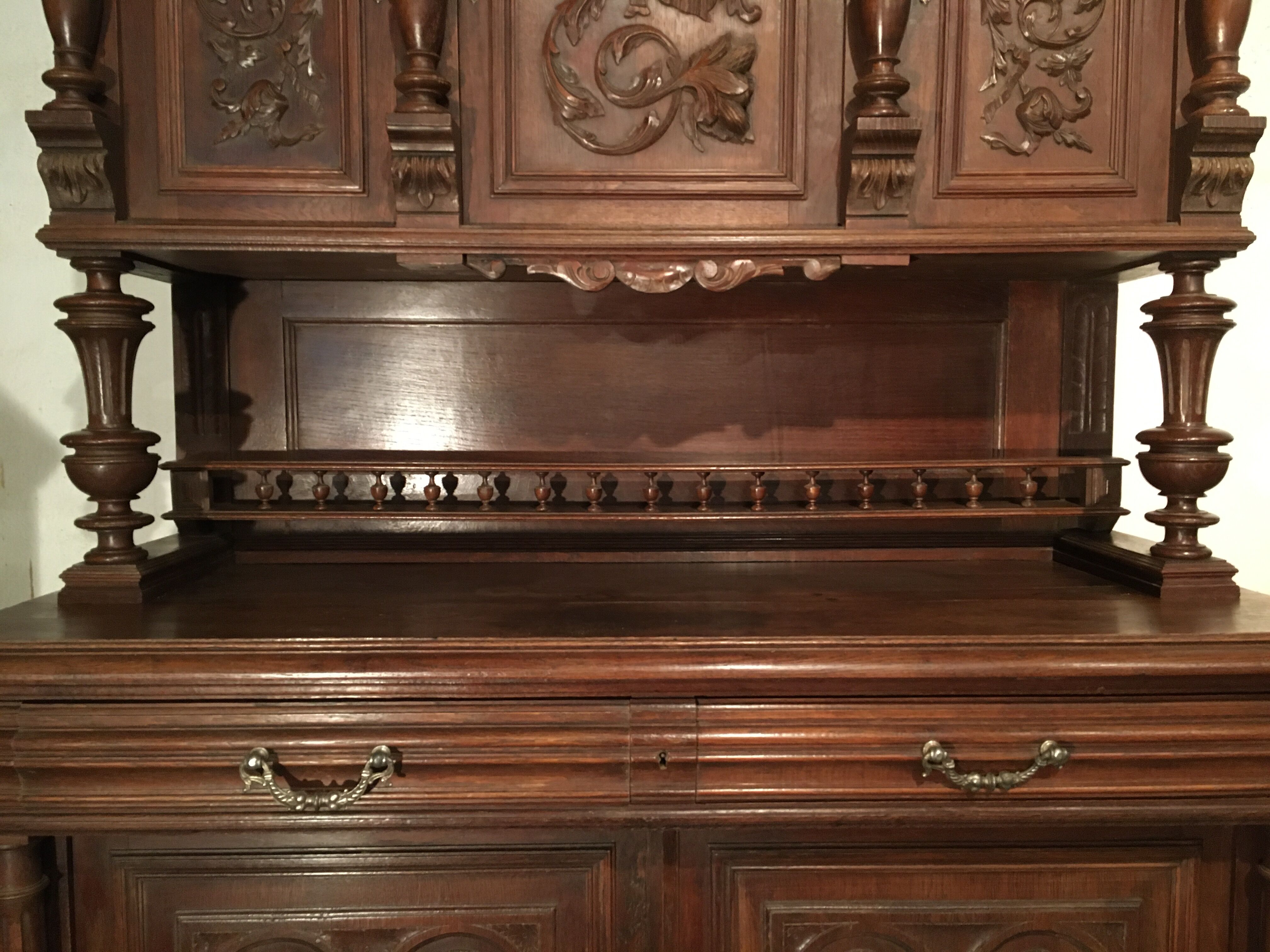 Buffet 2 corps Henri II en chêne époque XIX°