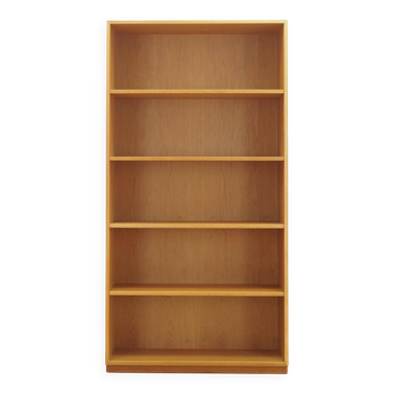 Danish ash shelving unit, adjustable shelves, 1970s