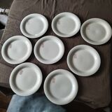 8 assiettes d hôtel faïence Longwy 19ème initiales RR